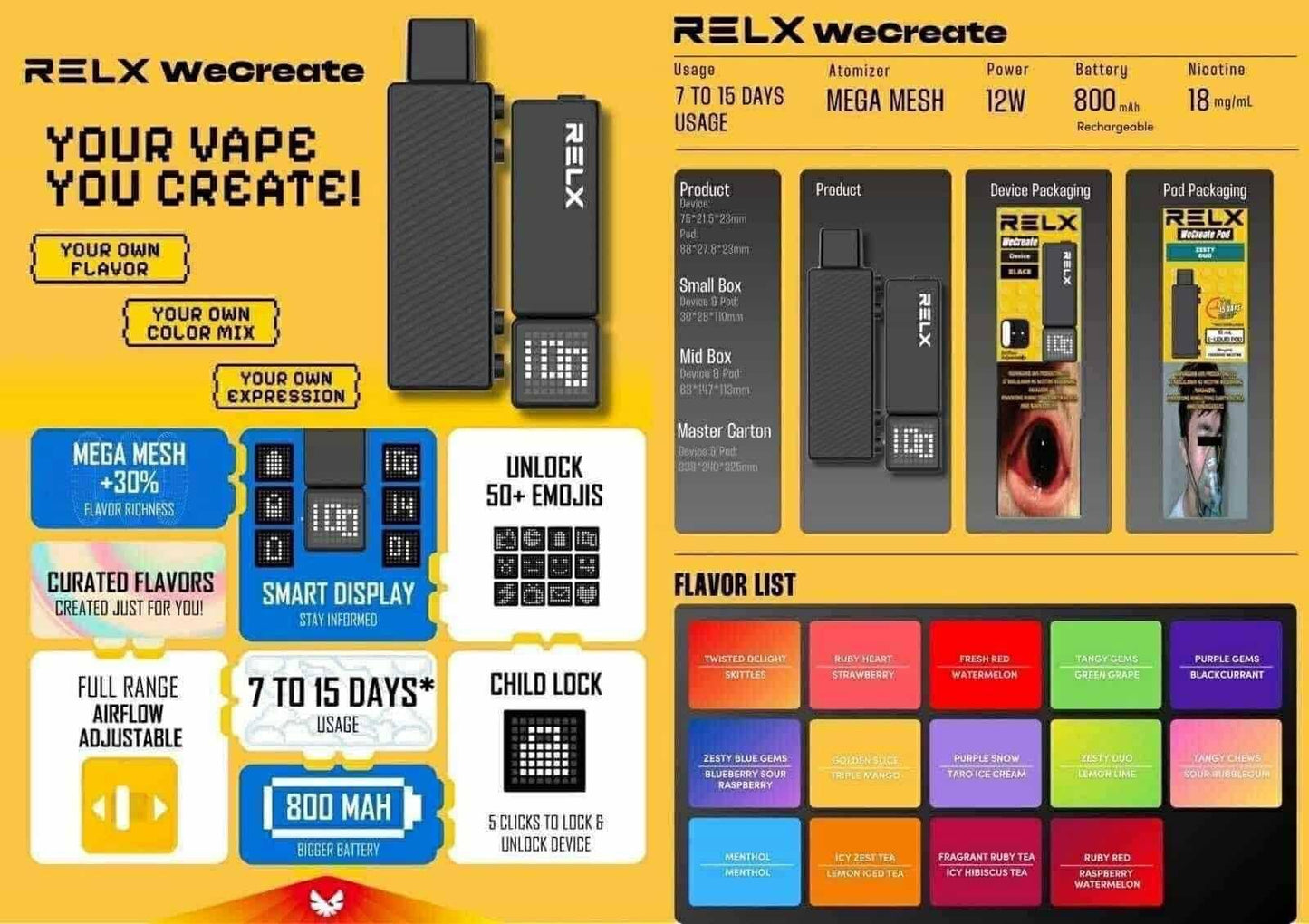 Relx We Create Pre-filled Pod and Battery