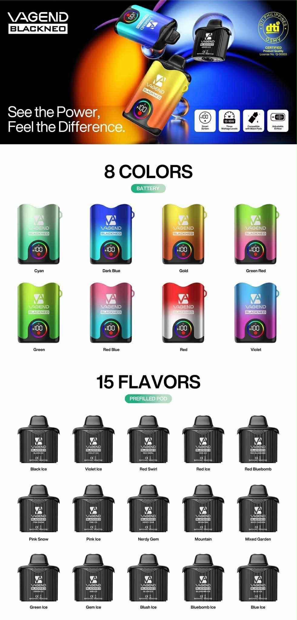 Vagend Black Neo Pre-filled Disposable Pod
